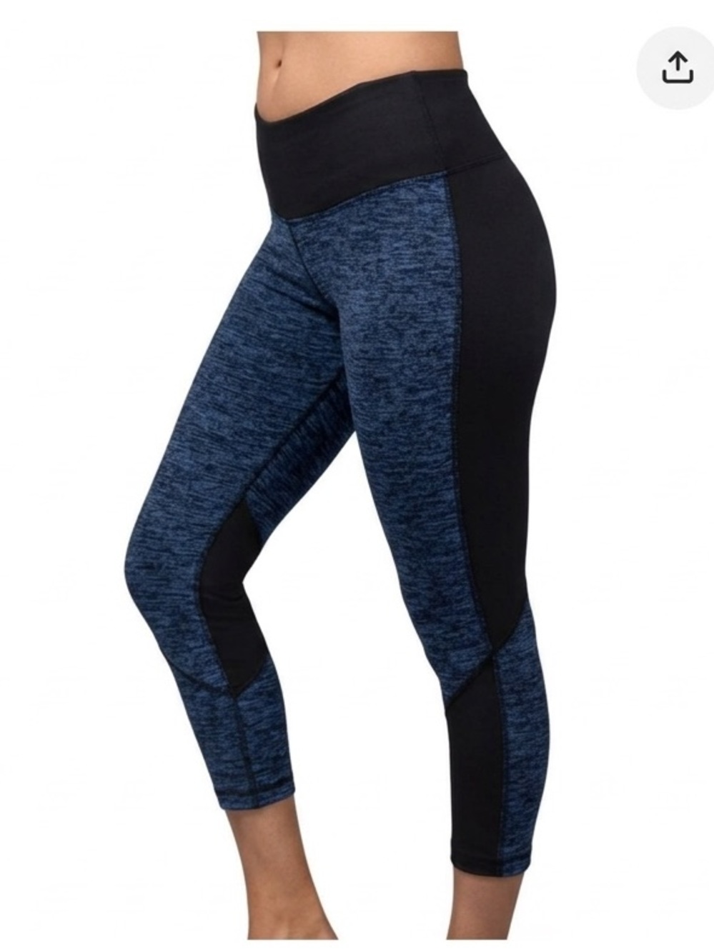 ☄️2 for $14 SaLE💫Yogalicious Heather Contrast Leggings, EUC, Med, Black/Blue